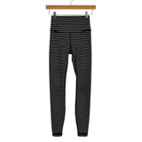 Lululemon Black/White Stripe Leggings - Size 4 (Inseam 26")