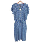 Joules Blue and White Striped Drawstring Waist Dress NWT- Size 10