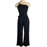 Pretty Garden Black Belted Jumpsuit NWT- Size S
