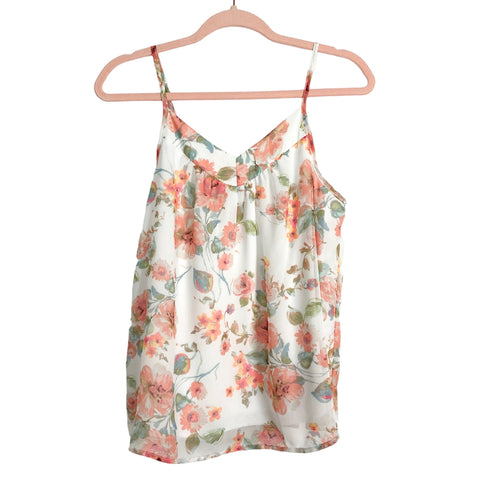 Pulse White Peach Floral Lined Cami Tank- Size S (sold out online)