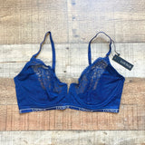 Lounge Navy Sheer Lace Royal Balcony Underwire Bra NWT- Size 36DD (we have matching underwear)