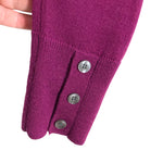 Halogen Wine 100% Merino Wool Button Front Cardigan- Size M
