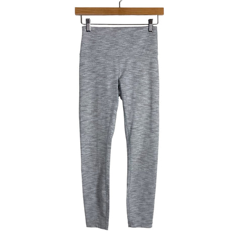Lululemon White with Black and Grey Striped Print High Rise Leggings- Size 6 (Inseam 24.5”)