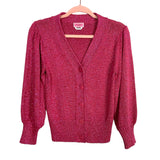 Kate Spade Pink Metallic Button Front Cardigan Sweater- Size XS