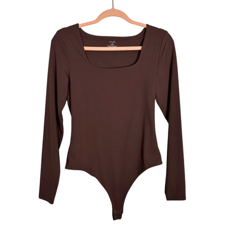Nuuds Mocha Square Neck Bodysuit - Size M