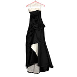TERANI Couture Black and White Side Ruffle Strapless Gown- Size 12 (see notes)