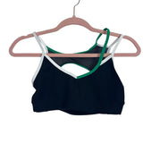 Jo + Jax Black Green and White Mesh Cutout Back Sports Bra- Size SA