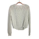 Alya White with Black Hearts Cable Knit Sweater - Size M