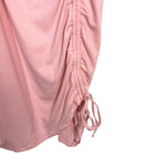 BTFBM Light Pink Ribbed Surplice with Side Ruching Dress- Size L