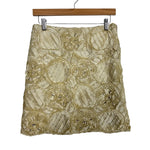 Sevier Skirts Cream Flower Lined Mini Skirt - Size ~2 (no size tag, fits like 2)