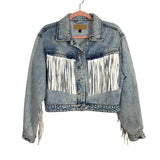 BlankNYC Washed/Fringe Denim Jacket - Size S (See Notes)