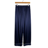 Lonxu Navy Satin Pajama Set- Size L