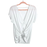No Brand (Amazon) White Twist Back with Back Cut Out and Back Slit Tee- Size M (sold out online)