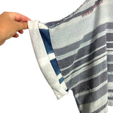We the Free Striped Distressed Cropped Raw Hem Top- Size M