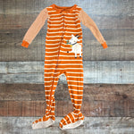 Carter's Striped Goat Zip Up Footie Outfit- Size 18M