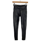 SPANX Black Faux Leather Leggings- Size M (Inseam 25”)