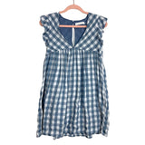 Mustard Seed Blue and White Check Romper- Size S (see notes, looks like a dress!)