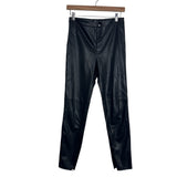 Zara Black Faux Leather Zippered Hem Pants- Size S (Inseam 27")