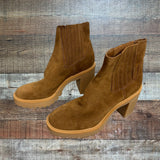 Dolce Vita Camel H20 Waterproof Suede Chunky Booties- Size 8.5 (LIKE NEW)
