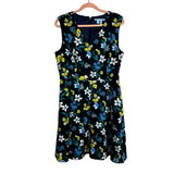 Draper James Navy with Yellow and Blue Flower Print Dress- Size 12