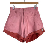 One Teaspoon Pink 100% Leather Rolled Cuff Shorts- Size 25 (see notes)