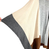 Pink Lily Gray/Beige/Brown Color Block Poncho Style Cardigan- Size OS (sold out online)