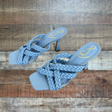 Sam Edelman Blue Leather Braided Heels- Size 6