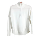 No Brand Ivory Ribbed Quarter Zip Pullover- Size S