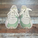 Adidas White/Green/Blush/Grey Torsion Sneakers- Size 8