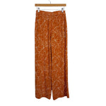 Skies Are Blue Burnt Orange Leaf Print Wide Leg Pants NWT- Size XS (Inseam 30”)