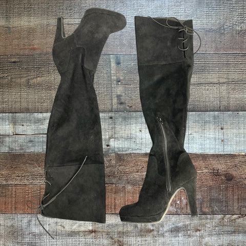 Unlisted x Kenneth Cole Black Over the Knee Suede Boots- Size 7 (see notes)