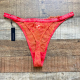 Lounge Red/Orange Sheer Lace Luxe Balcony Thong NWT- Size XL