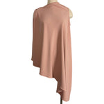 Gracia Blush Shoulder Button Detail Asymmetrical Sleeveless Poncho Top- Size L