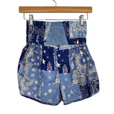 Free People Movement Blue Star and Paisley Printed LinedShorts- Size S