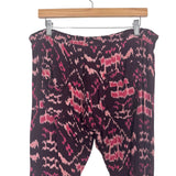 Free People One Printed Semi Sheer Drawstring Pants- Size S (Inseam 27")