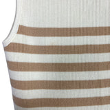 In The Beginning Cream/Tan Striped Maxi Dress - Size S (See Notes)