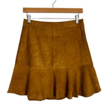 Draper James Brown Flutter Leather Skirt NWT - Size 2
