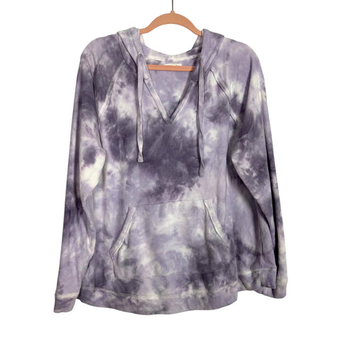 Maurices White/Light Purple Tie Dye Hooded Sweatshirt - Size L