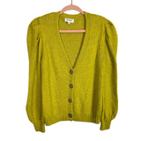 Candace Cameron Bure Yellow Puff Sleeve Button-Front Cardigan Sweater  - Size XXXS (sold out online)