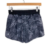 Lululemon Black/Gray Leaf Print Running Shorts- Size 6