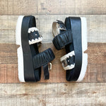 Mou Black with Metal Logo Eva Wedge Sandals- Size 36 (sold out online)