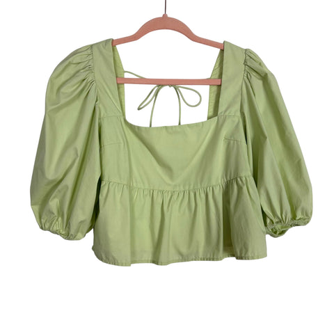 Abercrombie & Fitch Light Lime Green Puff Sleeve Top - Size XS (See Notes)