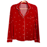 Auden Red Heart Print Two Piece Pajama Set- Size S
