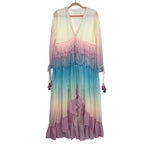 Goodnight Macaroon Patricia V-Neck Gradient Ruffled Dress - Size M