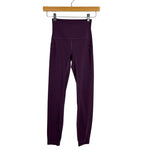 Lululemon Eggplant Exposed Seams Leggings - Size 2 (Inseam 25”)