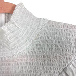 Sail to Sable White Smocked Mock Neck Long Sleeve Top- Size XXL (see notes)