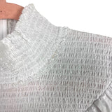 Sail to Sable White Smocked Mock Neck Long Sleeve Top- Size XXL (see notes)