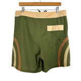 Of One Sea Swim Men's Olive Striped Shorts- Size 33