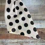 Gather Top White and Black Polka Dot Satin Bonnet (see notes)