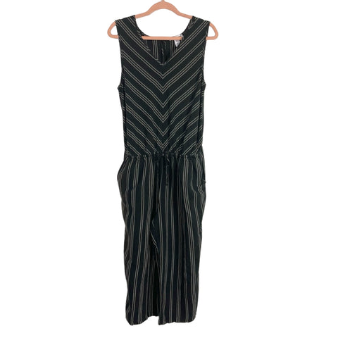 Amazon Essentials Black/White Striped Linen Jumpsuit- Size 12 (see notes)